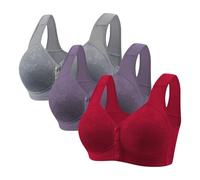 3 Pieces Women Lace Everyday Bra UK Sale Clearance, Front Fastening Bras Ladies Front Closure Sports Bra, Sleeping Bras High Support Large Bust Bralette Leisure Underwear Workout Yoga Crop Top
