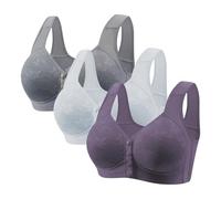 3 Pieces Women Lace Everyday Bra UK Sale Clearance, Front Fastening Bras Ladies Front Closure Sports Bra, Sleeping Bras High Support Large Bust Bralette Leisure Underwear Workout Yoga Crop Top