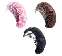3 Pieces Women'S Nightcaps, Stretch Wide-Brimmed Nightcaps, Ele Nightcaps, Soft And Comfortable Nightcaps, Satin Nightcaps.