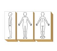 3 Pieces Wood Rubber Stamps Human Body Clinical Records Health Journal Record Set for DIY Crafting, Scrapbook, Painting, Letters Diary,Made in Japan Tokyo