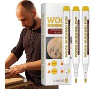 3 Pieces Wood Scorch Burning Pen, Scorch Burned Markers, Wood Burned Marker Pyrography Pens, Oil-Based Ink Wooden Painting Tool, For Walnut, Basswood, Birch