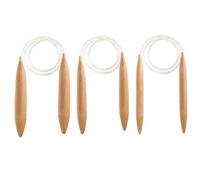 3 Pieces Wooden Circular Needles - 15/20/25mm Circular Wooden Knitting Needles Wood Chunky Needle Needles for Knitting,Large Knitting Needles for Chunky Knitting,for Thick Crocheted Blankets