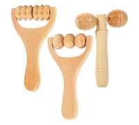 3 Pieces Wooden Roller Massager, Manual Massage Tool, Suitable for Back, Legs, Neck, Etc.