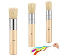 3 Pieces Wooden Stencil Brushes Set Natural Bristle Paint Brushes art painting bristle brushes for Acrylic Painting, Oil Painting, Watercolor Painting, Card Making, DIY Art Crafts Projects, 3 Sizes