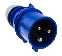 kenable 3 Pin 32A 230V 3 Pole CEE Industrial Plug Generator/Welder IP44 Blue