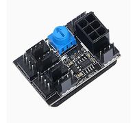 3 Pin 4 Pin Fan Adapter PWM PC Chassis Cooling Fan Hub 8 Way Splitter 12V Speed Controller with 6 Pin Power Port