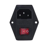3 Pin IEC320 C14 Inlet Module Plug Fuse Switch Male Socket 10A 250V