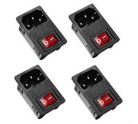 3 Pin IEC320 C14 Power Socket Inlet Module with Fuse Switch, Male Connector, 10A 250V for Industrial and Lab Equipment