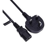 3 Pin Mains Power Lead 3 Prong Plug Cord Kettle Cable Compatible with Samsung Toshiba LG Sony Panasonic Acer Asus BenQ Dell Compaq LCD Plasma TV and LED Monitor (C13 to UK 3 Pin Plug) 0.5m