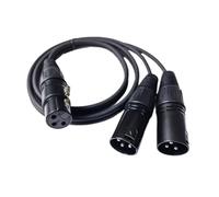 3 Pin Splitter Cable 1 Female to 2 3 Pin Male Auditory Compatible Studio Mixer and Stage Sound System Hearing Transmission