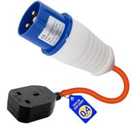 3 Pin to UK Socket Converter 0.4M 16amp to 13amp Adapter 220v To 250v Caravan Hook up Cable IP44 for Campervans, Motorhomes, Caravans