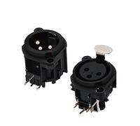 3 Pin X L R Female/Male Right Angle P C B Panel Mount 90 Degree 3 Poles XLR Jack Socket Chassis 10Pcs (Color : C1008x5 C1009x5)