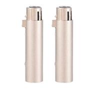 3-Pin XLR Connector Screw-Free Design Durable Zinc Alloy Extension Adapter for Microphone Cable Mixing Console Silver 2pcs