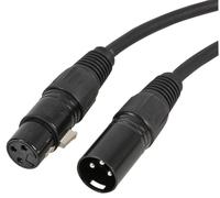 3-Pin XLR Plug To Socket Patch Lead, 1m Black - PULSE