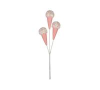 3 Pink Sprinkle Ice Cream Cone Christmas Spray