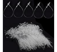 3" Plastic Fastener Clear Hang Tag Snap Lock Plastic Tag Fasteners Pin Security Loop for Retail Store Clothing Price Tag Pins (1000 Pcs)