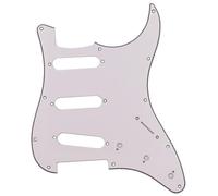 3-Ply 11-Hole Guitar Pickguard for Strat - Colorful Celluloid Scratch Plate Compatible with SSS Electric Guitars, PVC Material, Easy Install No Rewiring Needed (Color: Black White)