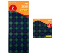 3 Ply 40 Paper Soft Napkins and 2 Table Runners - 33x33cm Napkins - 400 x 32.5 cm Table Runner - Scottish Design - Christmas, Dinner, Party - TableRunner-NapkinsSetBlackWatch