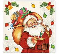 3-Ply Christmas Paper Serviettes Xmas Napkins for Decoupage 33cm x 33cm - (Pack of 20) (Santa Claus with Gifts)