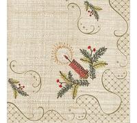 3-Ply Daisy Xmas Decoupage Tissue Paper Napkins Decorative Christmas Serviettes 33cm x 33cm - Pack of 20 (Classic Christmas Embroidery)