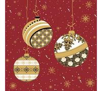 3-Ply Daisy Xmas Decoupage Tissue Paper Napkins Decorative Christmas Serviettes 33cm x 33cm - Pack of 20 (Graphic Charming Baubles)