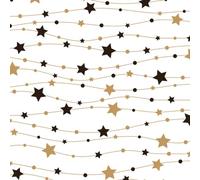 3-Ply Daisy Xmas Decoupage Tissue Paper Napkins Decorative Christmas Serviettes 33cm x 33cm - Pack of 20 (Little Stars Black & Gold)