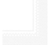 3-Ply Decorative Tissue Paper Napkins Serviettes for Decoupage Lunch 33cm x 33cm - Pack of 20 (White)