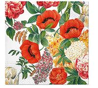 3-Ply Decoupage Tissue Paper Napkins Serviettes 33cm x 33cm - Pack of 20 (Nostalgic Bouquet (White))