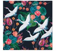 3-Ply Decoupage Tissue Paper Napkins Serviettes 33cm x 33cm - Pack of 20 (White Cranes)
