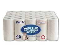 3-Ply Embossed & Quilted Toilet roll Unscented | Ultra Soft, Strong & Skin Kind | Premium Tissue Paper | 100% Virgin Pulp | Bulk Buy Pack 45 Loo Rolls