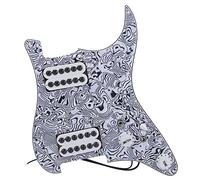3-ply HH Loaded Prewired Guitar Pickup Pickguard for Strat ST Electric Guitar Black White Zebra Color