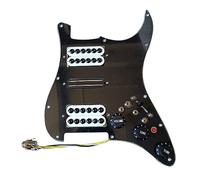 3-ply HSH Electric Guitar Loaded Prewired Pickup Pickguard Kit Converter For Guitar Black White Color (Color : Bk)
