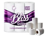 3-Ply Luxurious Super Soft Bliss Quilted Toilet Tissue Rolls for Washrooms (90)