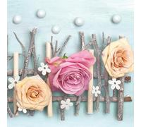 3-Ply Spring Flowers Tissue Paper Napkins Serviettes for Decoupage Lunch 33cm x 33cm - Pack of 20 (Pastel Roses Composition)