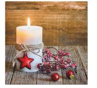 3-PLY Traditional Xmas Tissue Paper Napkins 33cm x 33cm Serviettes - Pack of 20 (Christmas Light)