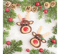 3-Ply Xmas Decoupage Tissue Paper Napkins Decorative Christmas Serviettes 33cm x 33cm - Pack of 20 (Ho Ho Felt Reindeers)