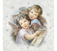 3-Ply Xmas Decoupage Tissue Paper Napkins Decorative Christmas Serviettes 33cm x 33cm - Pack of 20 (Two Christmas Angels)