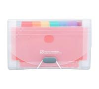 3 Pockets A6 Flashcard Organiser with Index Sheets - Portable Study Card Holder for Students & Office Use, Durable Plastic Record Card Box with Dividers for Notes, Revision & Filing