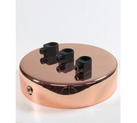 3 Point Multi Drop Outlet Ceiling Rose | Polished Copper