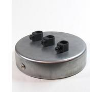 3 Point Multi Drop Outlet Ceiling Rose | Raw Steel