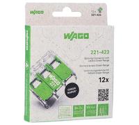 3 Pole Terminal Block/Splicing Connector Lever Lock 4Mm 450V 32A Green 12 Pack