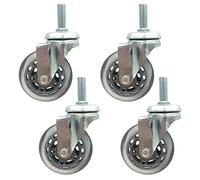 3" Polyurethane Swivel Casters with Brake 135kg Load Capacity 30mm Threaded Stem Set of 4 for Furniture & MovingDurable & Reliable Wheel Solutions. (Universal M10)