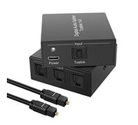 3 Port Toslink Splitter, Digital Optical Audio Splitter 1 Input 3 Output, SPDIF Toslink Fiber Audio Splitter Support LPCM 2.0/DTS/Dolby Digital, for Amplifier, Sound bar, Xbox, PS4, Blue-Ray, DVD Ect