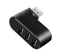 3-Port USB 2.0 Hub - Flexible Rotation USB Splitter with 3 USB Ports | Portable and Safe USB Hubs for Mobile Phones, Digital Cameras and HD Cameras