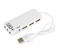 3 Port USB 2.0 Hub,USB Bus Powered,Portable Multi Port USB 2.0 Splitter and Expander Hub,Small Travel USB Hub,w/7.1CH Sound Adapter Multi Port Splitter(White)