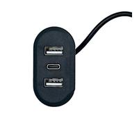 3 Port USB Desk Hole Round Desktop Charging Station USB Type C Embedded Power Adapter For Multifunctional C Charging Station