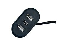 3 Port USB Desktop Embedded Charging Adapter for USB Adapter Computer Desk Three Data Line Splitter Space Saving Charging