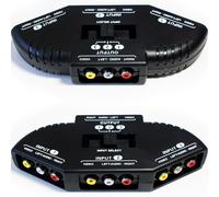 3 Port Way 3RCA Manual AV Switch Box Composite Video Phono Distribution DVD