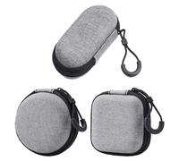 3 Portable Hard Shell Gray Headphone Case over Ear, Perfect for Storing Earbuds, Cables, Keys, Memory Cards and Small Items,Headphone Storage Box