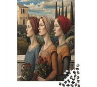 3 Portraits of Women - Building Jigsaw Puzzles. 38x26cm/1000pcs Whimsical Challenge Toy for Educational Games Gifts